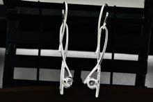 Load image into Gallery viewer, Sterling Silver Dangle CZ Diamond Dangle 1.5" Hook Earrings