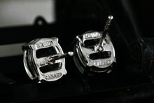 Load image into Gallery viewer, Sterling Silver Oval Cut Prasiolite Gemstone Stud Earrings Signed Canada