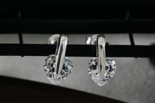 Load image into Gallery viewer, Sterling Silver Heart Shape CZ Stone Stud Earrings