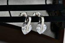 Load image into Gallery viewer, Sterling Silver Heart Shape CZ Stone Stud Earrings