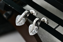 Load image into Gallery viewer, Sterling Silver Heart Shape CZ Stone Stud Earrings