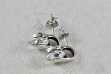 Load image into Gallery viewer, Sterling Silver Heart Shape CZ Stone Stud Earrings
