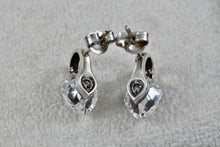 Load image into Gallery viewer, Sterling Silver Heart Shape CZ Stone Stud Earrings
