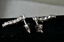 Load image into Gallery viewer, Sterling Silver CZ Diamond Dangle Snake Stud Earrings Signed SU
