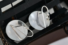 Load image into Gallery viewer, Vintage Sterling Silver Red Rubellite Stone Grapevine Disc Dangle Hook Earrings