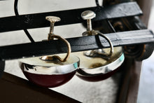 Load image into Gallery viewer, Vintage Silver Red Lacquer Hardwood Large Round Dome Screw-Back Earrings