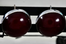 Load image into Gallery viewer, Vintage Silver Red Lacquer Hardwood Large Round Dome Screw-Back Earrings
