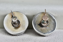 Load image into Gallery viewer, Vintage Silver Red Lacquer Hardwood Large Round Dome Screw-Back Earrings