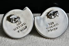 Load image into Gallery viewer, Sterling Silver Large Mexico Taxco Swirl Modernist Stud Earrings