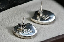 Load image into Gallery viewer, Sterling Silver Large Mexico Taxco Swirl Modernist Stud Earrings