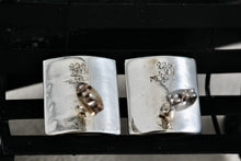 Load image into Gallery viewer, Vintage Sterling Silver Mexico Hammered Concave Square Stud Earrings Signed & KN