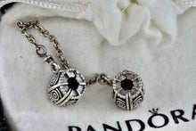 Load image into Gallery viewer, Pandora Silver Dreamer Safety Chained Double Bead Clip Charm Pendant (790583-05)