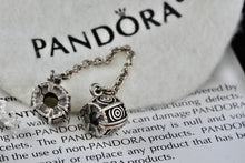 Load image into Gallery viewer, Pandora Silver Dreamer Safety Chained Double Bead Clip Charm Pendant (790583-05)
