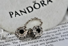 Load image into Gallery viewer, Pandora Silver Dreamer Safety Chained Double Bead Clip Charm Pendant (790583-05)
