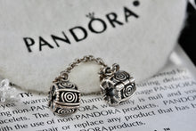 Load image into Gallery viewer, Pandora Silver Dreamer Safety Chained Double Bead Clip Charm Pendant (790583-05)
