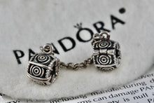 Load image into Gallery viewer, Pandora Silver Dreamer Safety Chained Double Bead Clip Charm Pendant (790583-05)