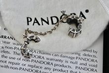 Load image into Gallery viewer, Pandora Silver Dreamer Safety Chained Double Bead Clip Charm Pendant (790583-05)