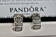 Load image into Gallery viewer, Pandora Silver Dreamer Safety Chained Double Bead Clip Charm Pendant (790583-05)