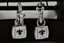 Load image into Gallery viewer, Judith Ripka Sterling Silver Large Dangle Cushion Cut CZ Stone Small Earrings