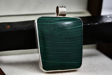 Load image into Gallery viewer, Native American Reversible Multi Gemstone & Malachite Inlay Large Square Silver Pendant