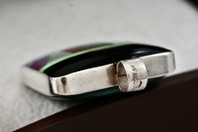 Load image into Gallery viewer, Native American Reversible Multi Gemstone & Malachite Inlay Large Square Silver Pendant