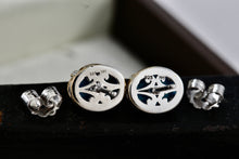 Load image into Gallery viewer, Michael Valitutti NH Sterling Silver Oval Blue Amazonite Stud Earrings