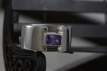 Load image into Gallery viewer, Rectangle Cut Purple Amethyst High Quality Sterling Silver Wide Ring Size 7