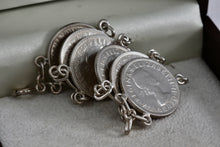 Load image into Gallery viewer, Vintage Hand Made 6 Australia Silver Shilling Coin Link 8" Bracelet