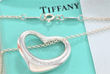 Load image into Gallery viewer, Tiffany & Co. Elsa Peretti Silver Large Open Heart 27mm Pendant 18" Necklace
