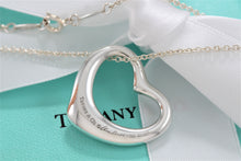 Load image into Gallery viewer, Tiffany & Co. Elsa Peretti Silver Large Open Heart 27mm Pendant 18" Necklace