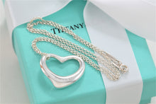 Load image into Gallery viewer, Tiffany & Co. Elsa Peretti Silver Large Open Heart 27mm Pendant 18" Necklace