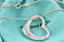 Load image into Gallery viewer, Tiffany & Co. Elsa Peretti Silver Large Open Heart 27mm Pendant 18" Necklace