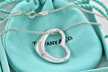 Load image into Gallery viewer, Tiffany & Co. Elsa Peretti Silver Large Open Heart 27mm Pendant 18" Necklace