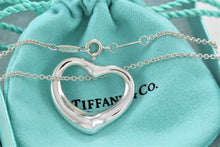 Load image into Gallery viewer, Tiffany & Co. Elsa Peretti Silver Large Open Heart 27mm Pendant 18" Necklace