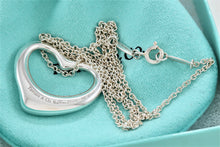 Load image into Gallery viewer, Tiffany & Co. Elsa Peretti Silver Large Open Heart 27mm Pendant 18" Necklace