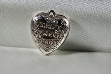Load image into Gallery viewer, Sterling Silver "Forget Me Not" Puffy Heart Charm Pendant