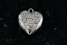 Load image into Gallery viewer, Sterling Silver "Forget Me Not" Puffy Heart Charm Pendant