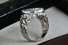 Load image into Gallery viewer, Sterling Silver State of Texas Heavy Duty Wide Band Ring Size 11.5
