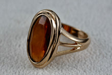 Load image into Gallery viewer, Avon Oval Citrine Cocktail Ring Size 6