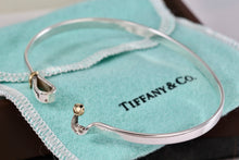 Load image into Gallery viewer, Tiffany & Co. 18K Gold & Silver Hook & Eye Bangle Bracelet Vintage Version 2