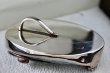 Load image into Gallery viewer, Sterling Silver Large Handmade Abalone Shell Inlay Purple Amethyst Medallion Pendant