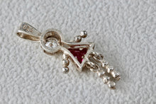 Load image into Gallery viewer, Sterling Silver CZ Diamond Pink Sapphire Dress Little Girl Pendant