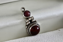 Load image into Gallery viewer, Sterling Silver Red Jasper Pink Rhodonite Double Bead Hinge Hand Made Pendant