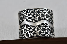 Load image into Gallery viewer, Sterling Silver ISRAEL Eternal Tree Extra Extra Wide Bade Ring Size 8.5