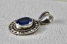 Load image into Gallery viewer, Sterling Silver Circle Twist Wrap Oval Purple Amethyst Stone Hand Made Pendant