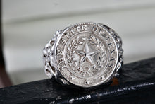 Load image into Gallery viewer, Sterling Silver State of Texas Heavy Duty Wide Band Ring Size 11.5