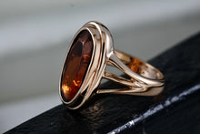 Load image into Gallery viewer, Avon Oval Citrine Cocktail Ring Size 6