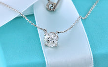 Load image into Gallery viewer, Tiffany & Co. Platinum 1.23 Carat Diamond Solitaire Pendant Necklace