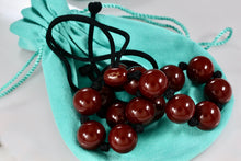 Load image into Gallery viewer, Tiffany & Co. Elsa Peretti Large Red Lacquer Beaded Silk Cord Necklace