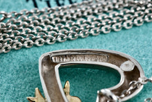 Load image into Gallery viewer, Tiffany & Co. Silver & 18K Gold Side Ribbon Bow Heart Pendant 16" Necklace